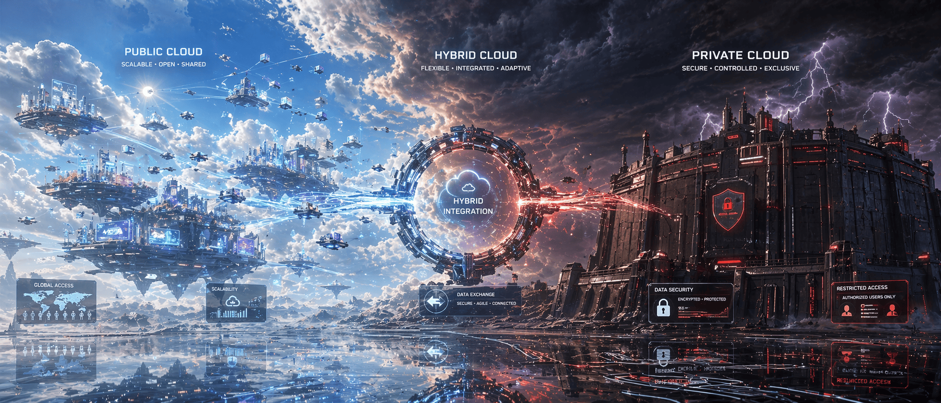 Read more about the article Public Cloud vs Private Cloud vs Hybrid Cloud Explained